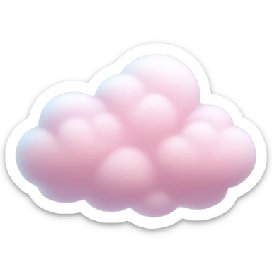 Pink cloud with snow and snowflakes falling underneath  sticker
