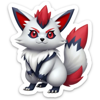 Epic Shiny Cool Edgy Zangoose-Zorua-Pokemon-fakemon-hybrid-animal Full Body  sticker