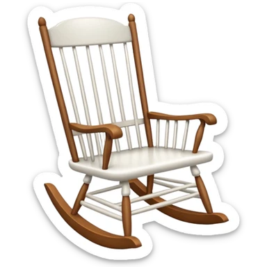 White empty rocking chair sticker