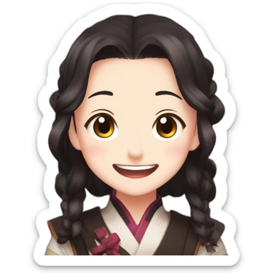 excited nezuko from demon slayer sticker