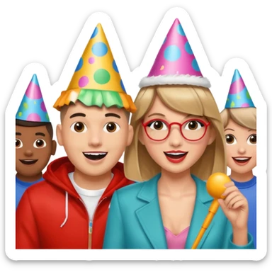 bad bunny, taylor swift singing together sticker