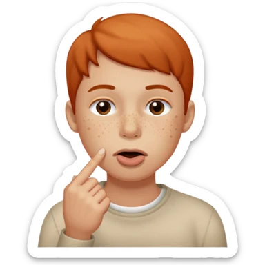 Tête avec le petit doigt dans la bouche sticker