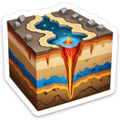 Earth's crust, mantle, and core sticker