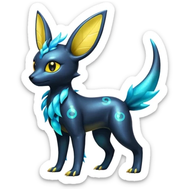  Shiny iridescent Umbreon-Salandit-Jolteon-fusion sticker