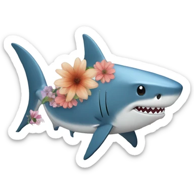 shark wth flowers sticker