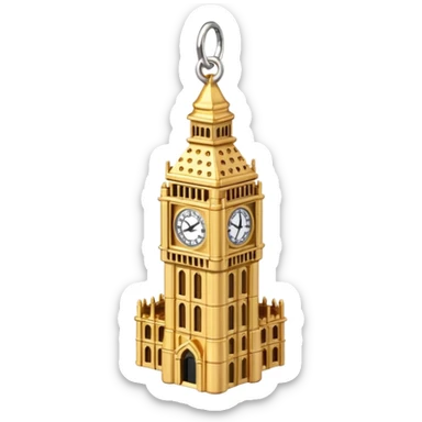 A miniature Big Ben tower charm with golden details



 sticker