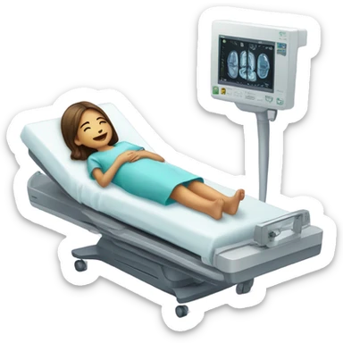 girl getting ct scan sticker