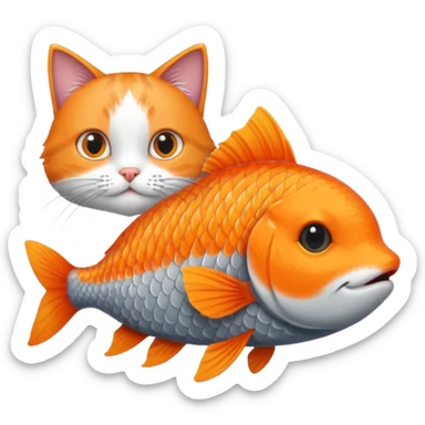 Fish with cat  sticker