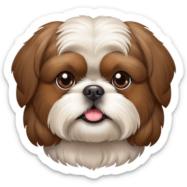brown shih tzu sticker