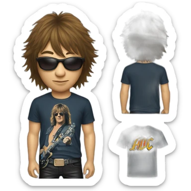 Richie Sambora wearing an AC/DC tshirt sticker