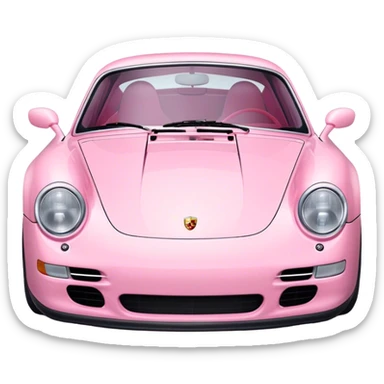Pink pastel Porsche  sticker