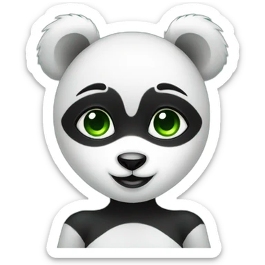 Panda girl with green eyes sticker