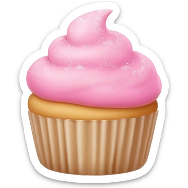 Cupcake with pink icing sticker