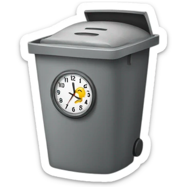Clock going into trash can sticker