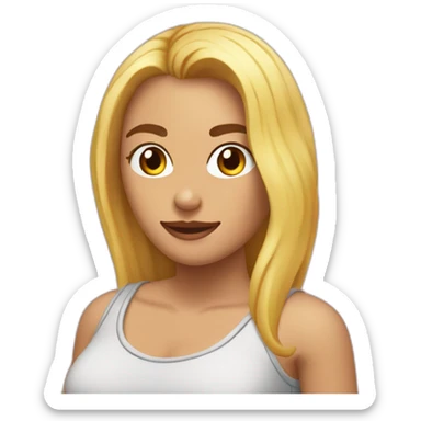 chica rubia tapandose la cara con las manos sticker