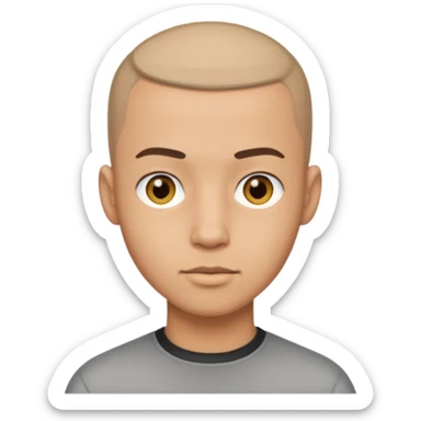 light skin man with buzzcut  sticker