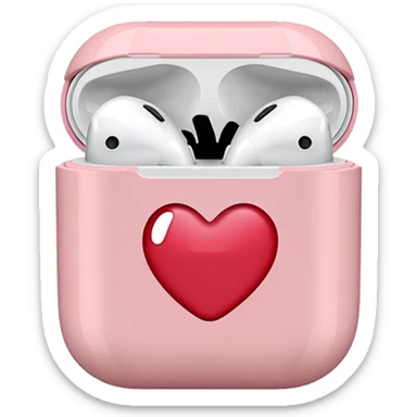 Light pink AirPods case with a lip stain sticker