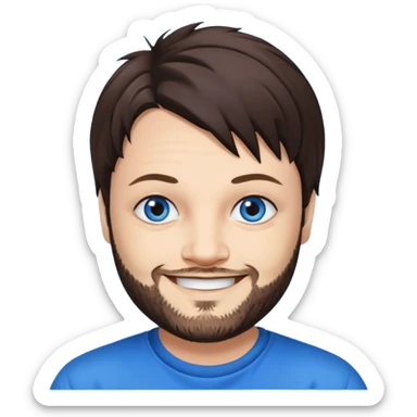 Bam Margera with dark brown hair, blue eyes sticker