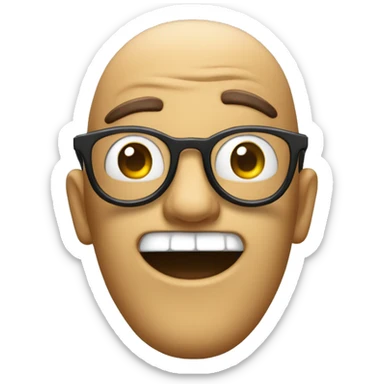 Una cara con gafas sacando la lengua  sticker