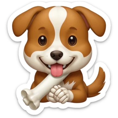 Köpek ve kemik sticker