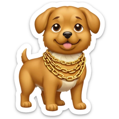 Dog with golden chains sticker
