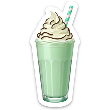 Mint green realistic milkshake sticker