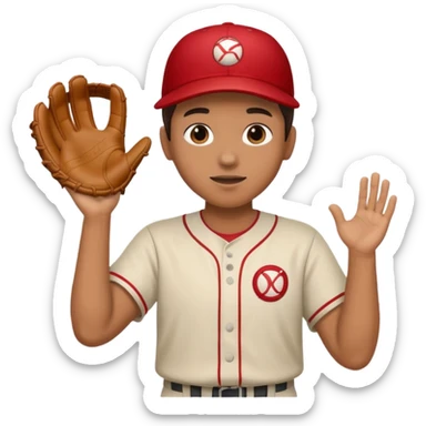 Person catching a ball hands moving backwards  sticker