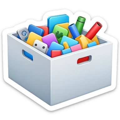 Box full of desktop material  sticker
