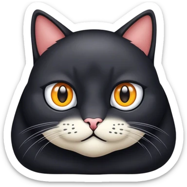 Genera un gato negro asombrado sticker
