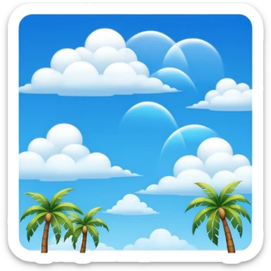 sunny sky photo with palm trees sticker