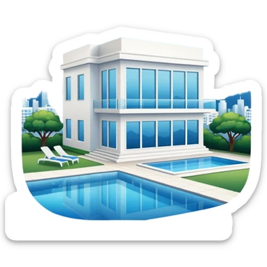modern house on the hill, with a pool ON THE HILL WITH VIEW OF THE CITY sticker