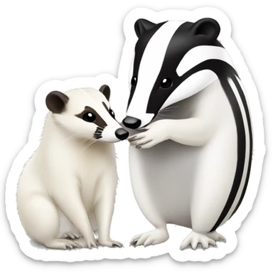 Badger kissing white ermine sticker