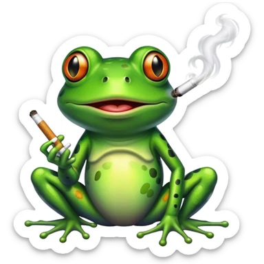 Rainbow frog smoking  sticker