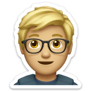 blond hair boy with glasses  sticker