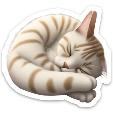 Cat sleeping on person  sticker