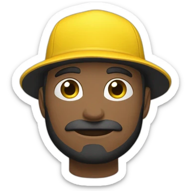 hombre de piel blanca y gorra con dos gatos negro y amarillo sticker