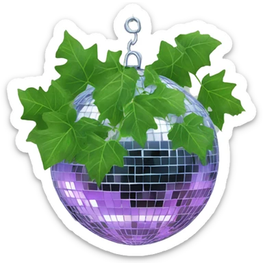 DISCO BALL WITH IVY LEAVES HANGING  sticker