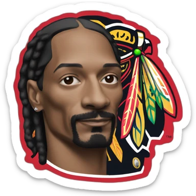 Snoop dogg on Chicago Blackhawks logo sticker