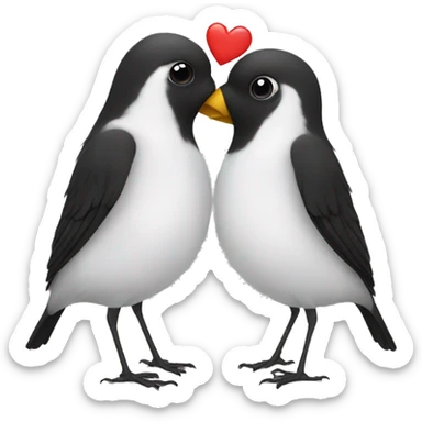 Two birds kissing sticker