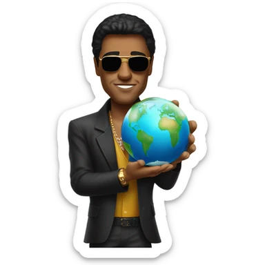 Tony Montana sunglasses with the world in his hands sticker