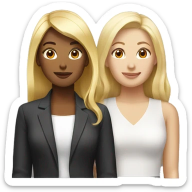 Blonde woman with Asian woman  sticker