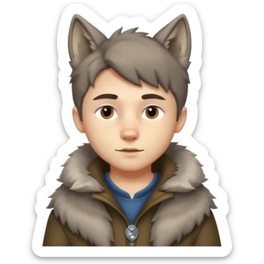 Quiero que me hagas un lobo y mitad niño sticker