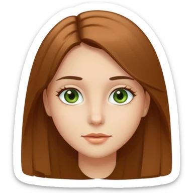Girl with straight hairs, green and brown eyes and with clear skin but not to much  sticker