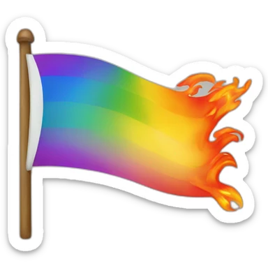 lgbt flag fire sticker