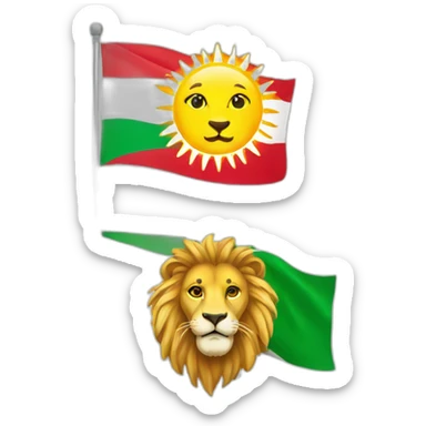 Lion and sun flag of Iran sticker
