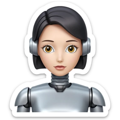 A feminine female robot  sticker