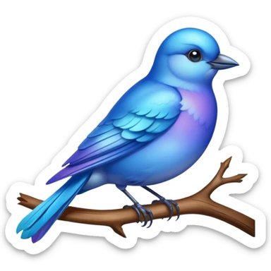 elegant blue bird sticker