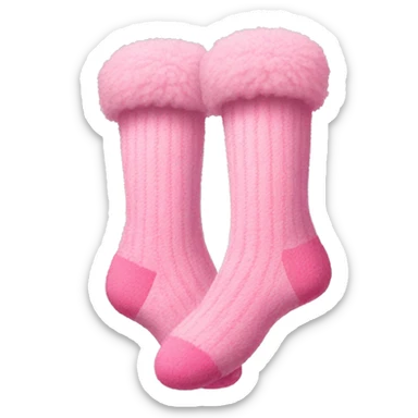 pink fluffy thick socks sticker