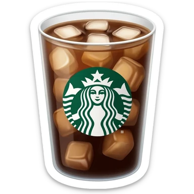 Starbuck ice coffee with ice cubes sticker