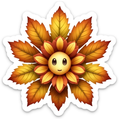 A six-limbed being with fur like autumn foliage, its face a hollow opening surrounded by petal-like structures that unfurl to reveal a mesmerizing array of glowing pistils and stamen.

 sticker